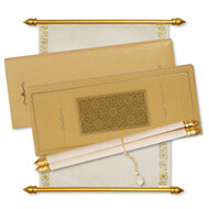 Engraved Scroll Boxes, Scroll Invitations New York, Handmade Scroll Invitations online